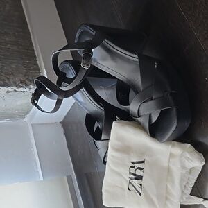 Zara leather top platform sandal
